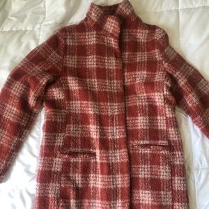 Red plaid coat